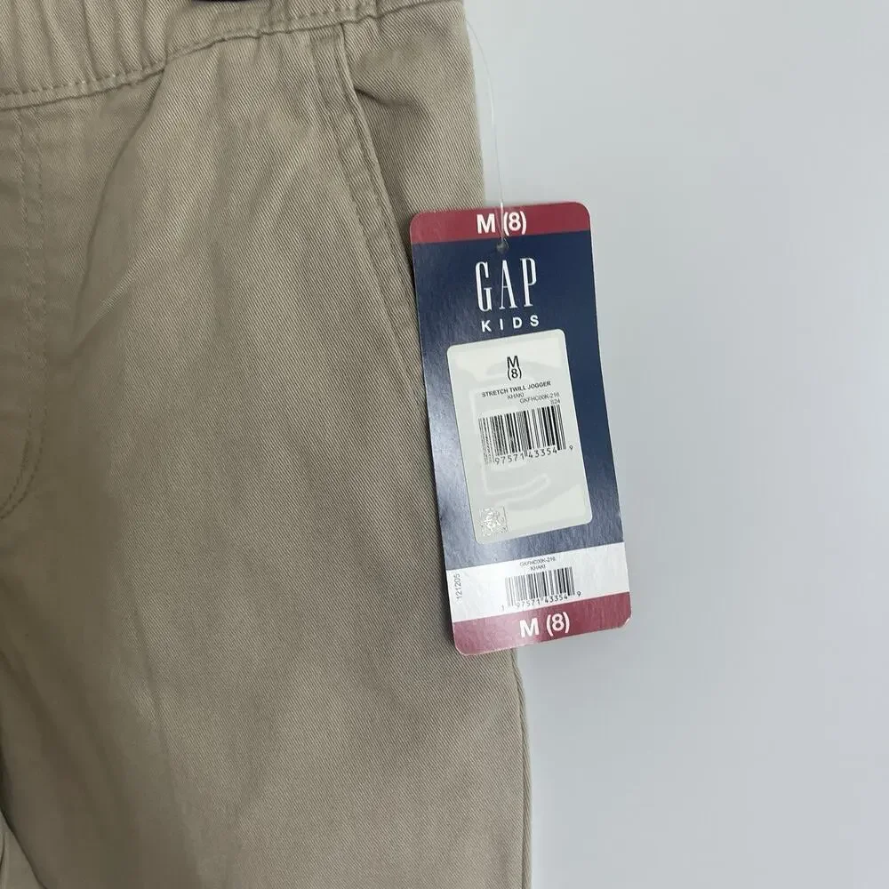 GAP Kids Boys Stretch Twill Jogger Pants Bottom, Khaki, Medium‎ (8)